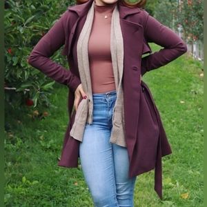 ABERCROMBIE & FITCH DRAPEY TRENCH COAT - "DARK BROWN" (MUAVE)